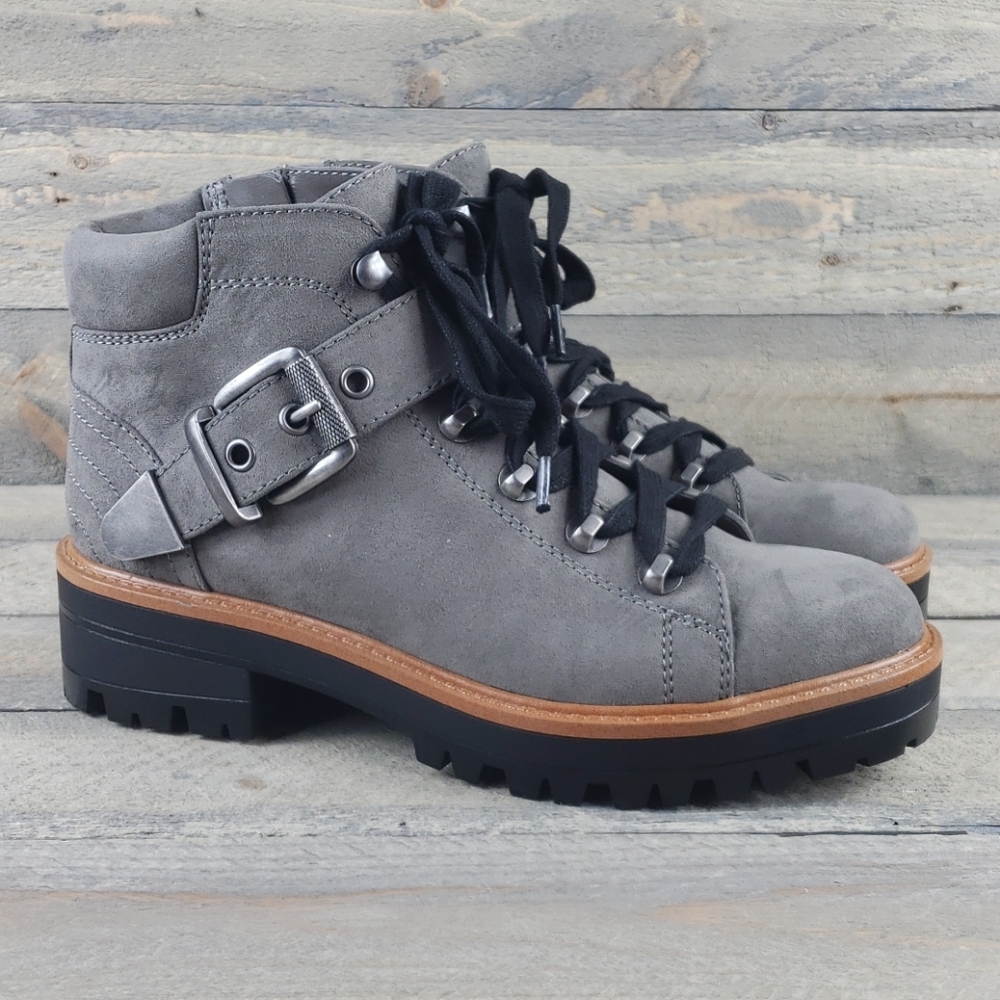 Indigo rd. IrBIS Ankle Boots Gray Lace up/zipper